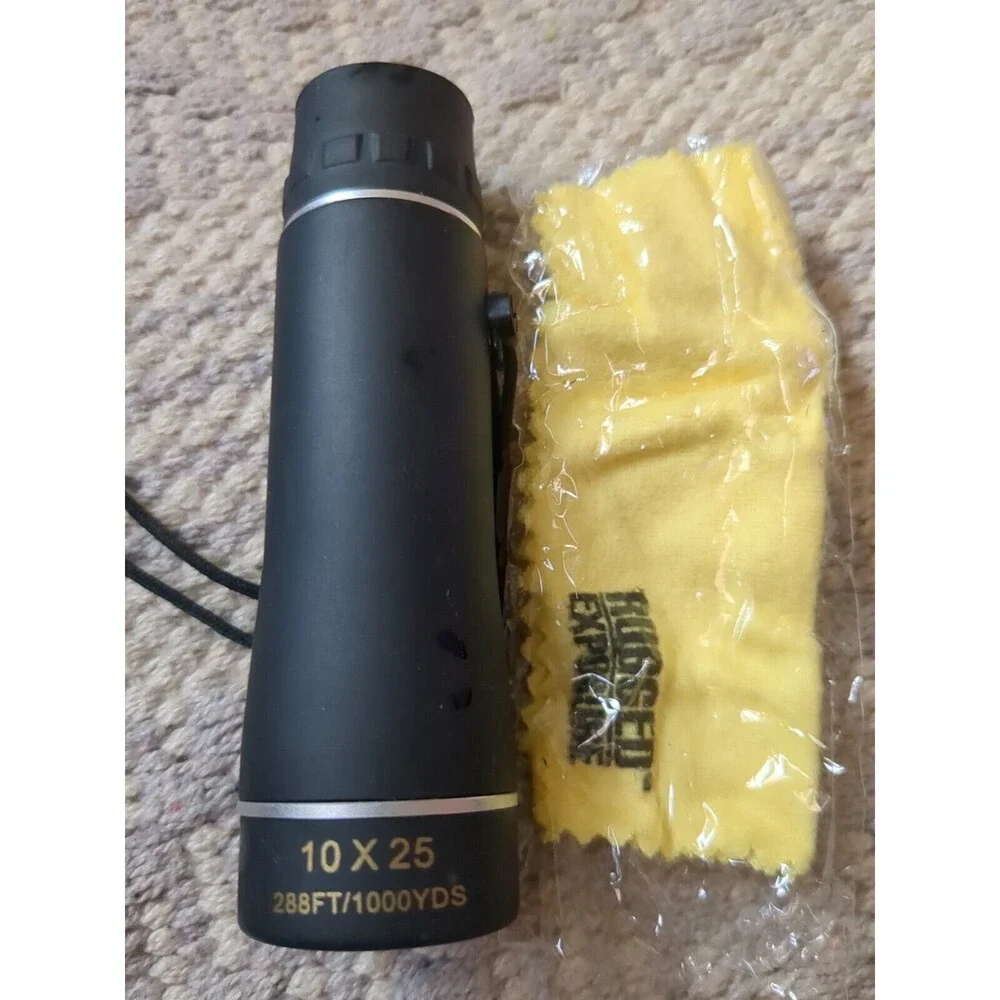 Rugged Exposure MB-1025 10x25mm Rubber Armored Precision Monocular Outdoors New